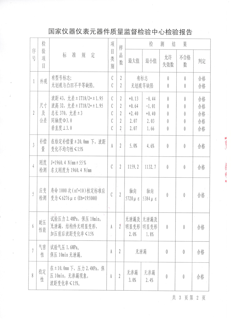 波紋補(bǔ)償器型式實(shí)驗(yàn)報(bào)告